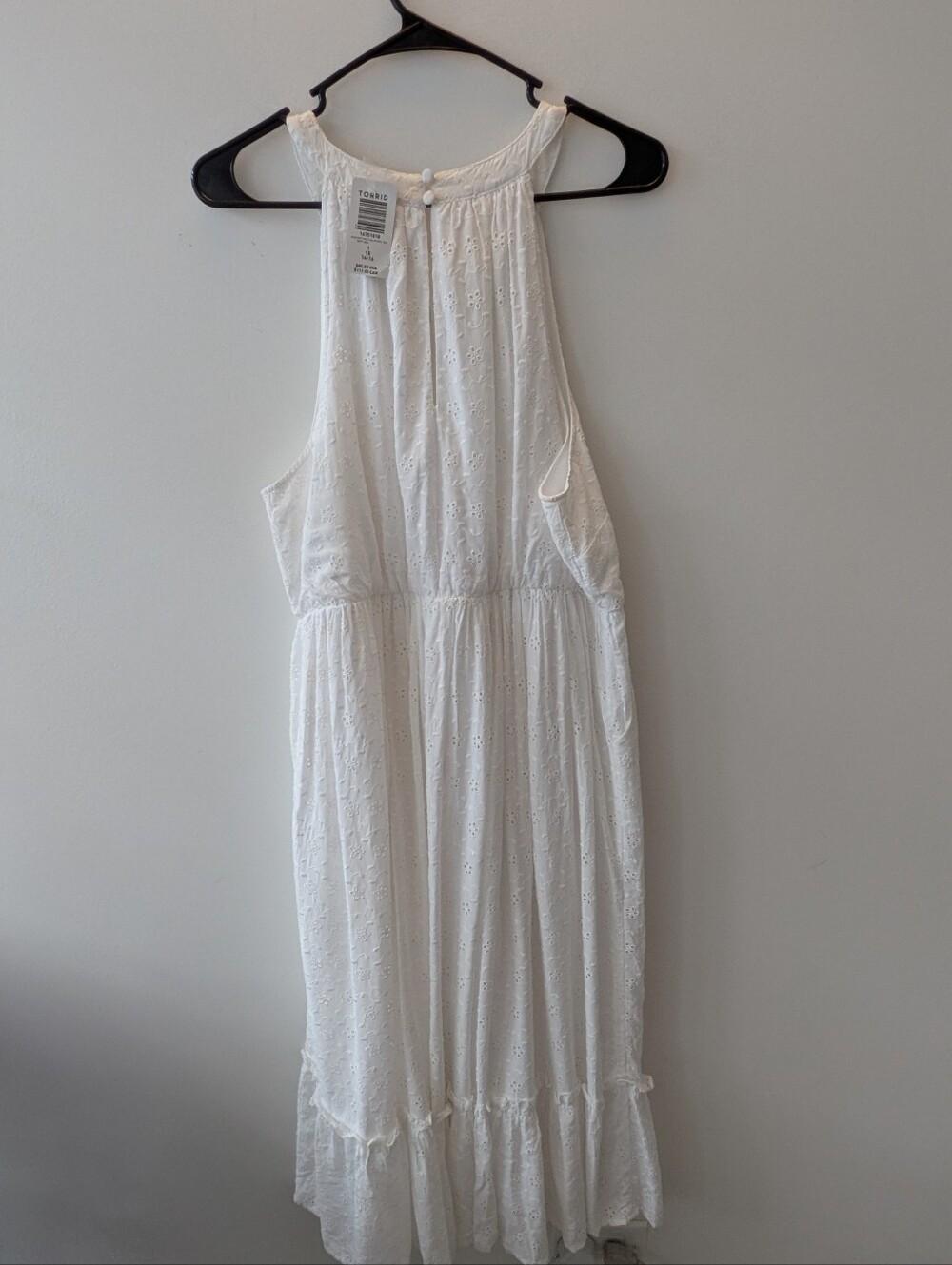 NWT Torrid Sleeveless White Eyelet Midi Dress - Picture 3 of 6